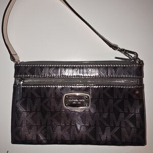 Michael Kors Monogram Silver, Gold, Bronze Metallic Wristlet